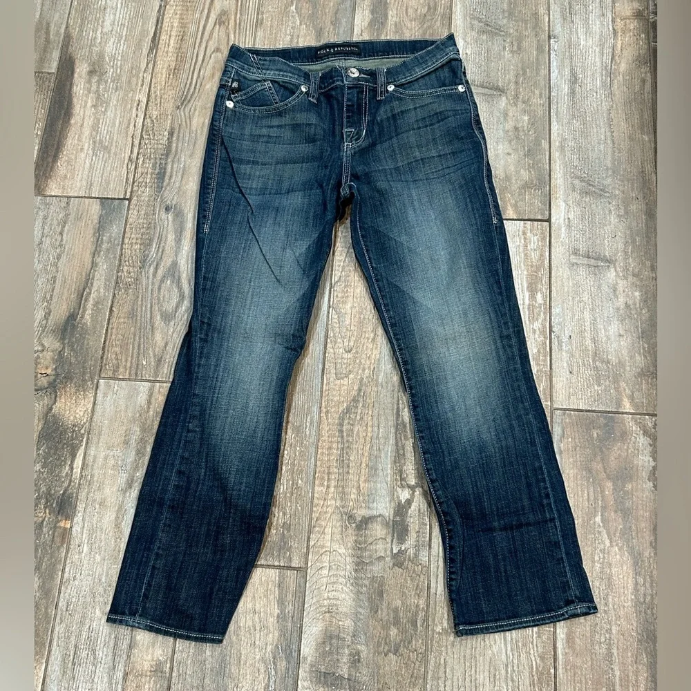 Rock & Republic Kendall Jeans Women’s Size 8 Dark Wash Stretch Denim - Picture 1 of 5